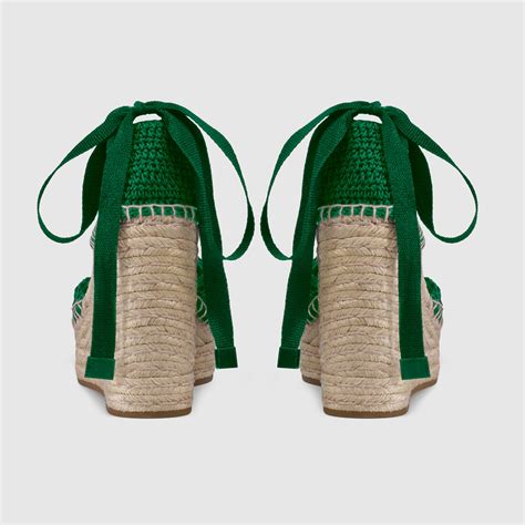 gucci espadrille green laces